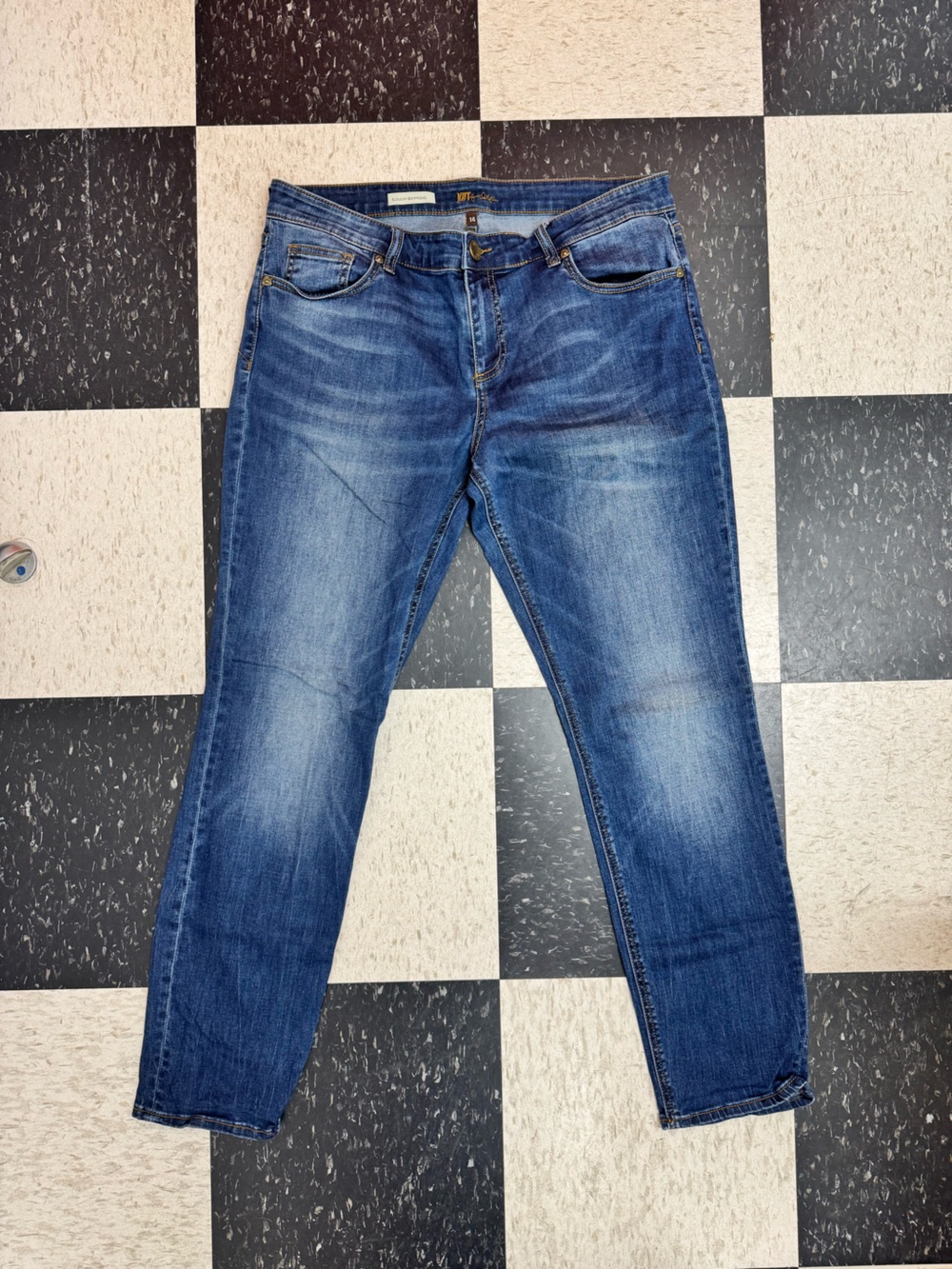 women’s Faded Blue Slim Straight Jeans